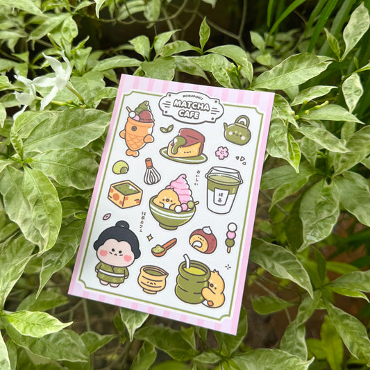 Matcha Cafe Big Sticker Sheet