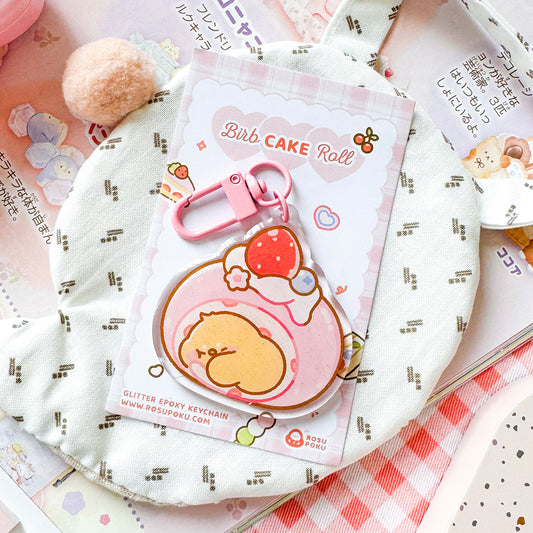 Birb Cake Roll Keychain