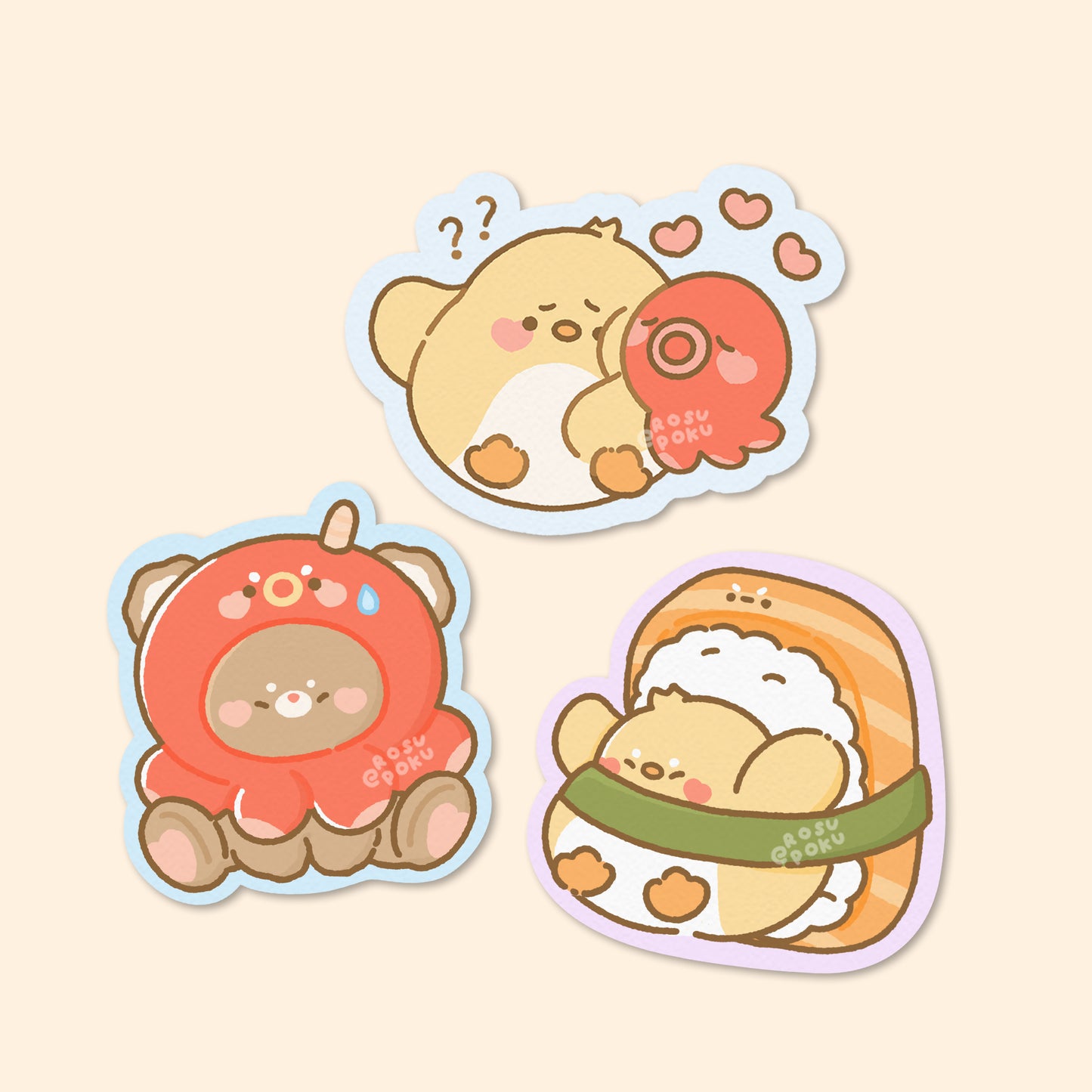 Tako & Sushi Birb Single Sticker