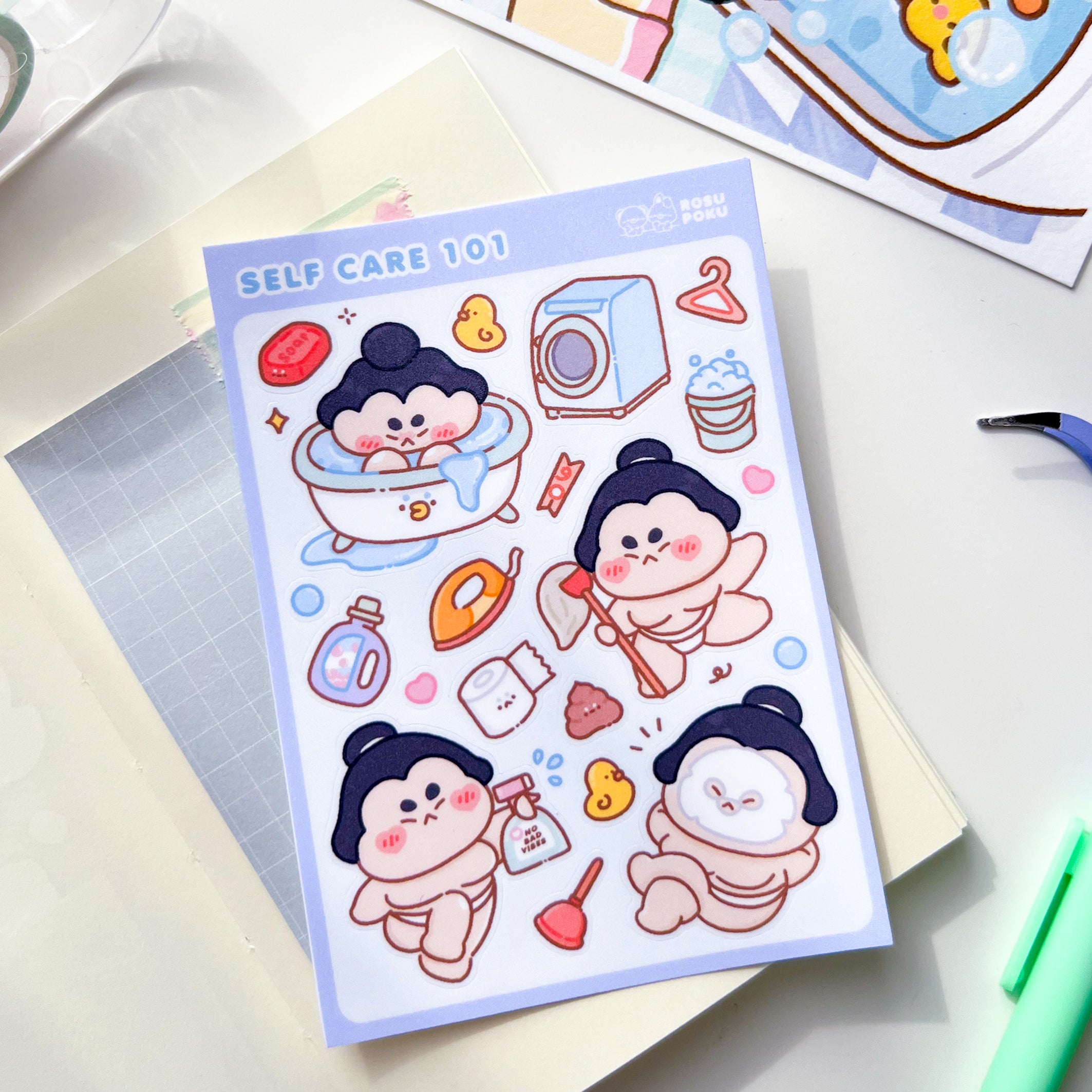 Self Care 101 Sticker Sheet – rosupoku