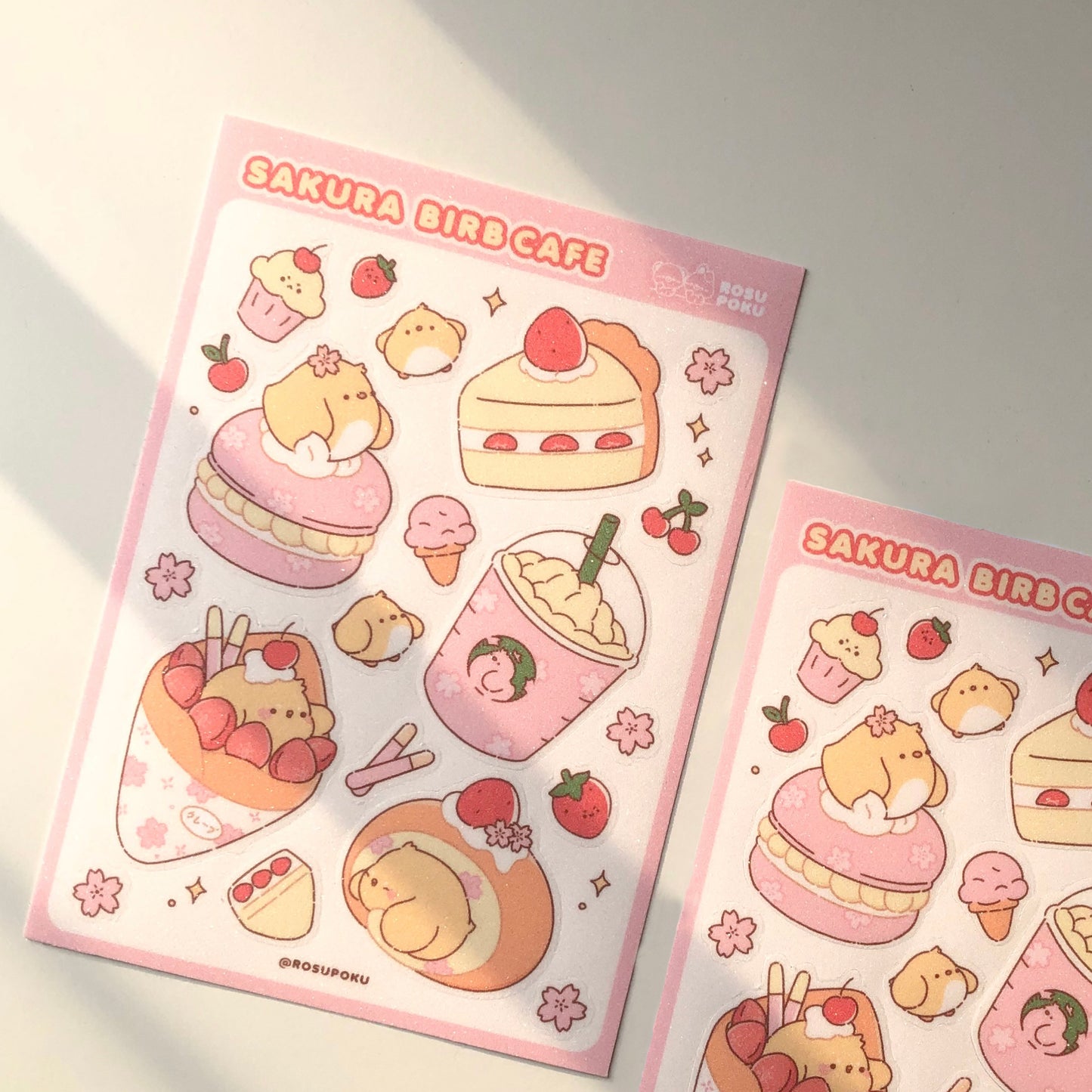 Sakura Birb Cafe Sticker Sheet