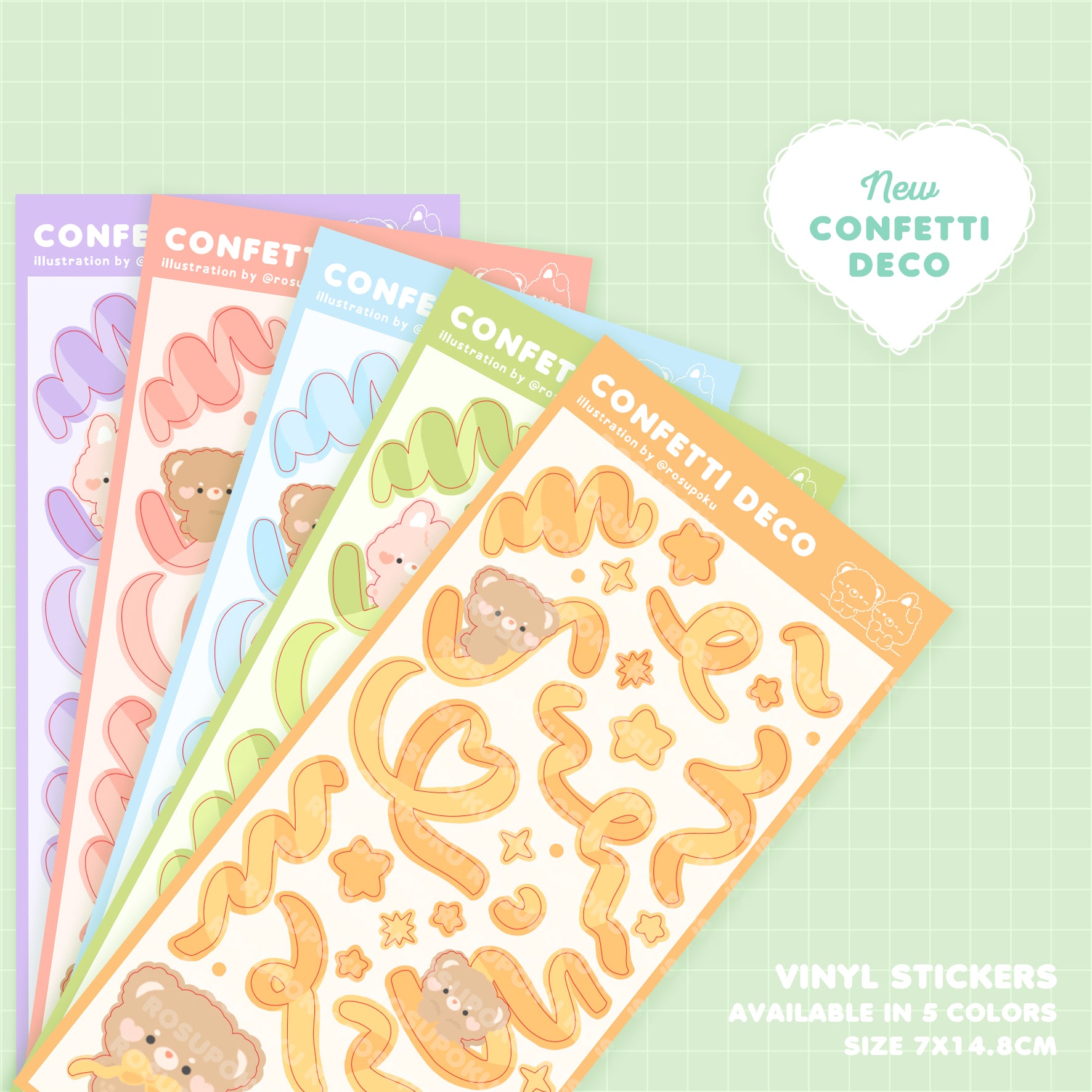 Confetes Sticker Confetti Deco Sticker Sheets – rosupoku